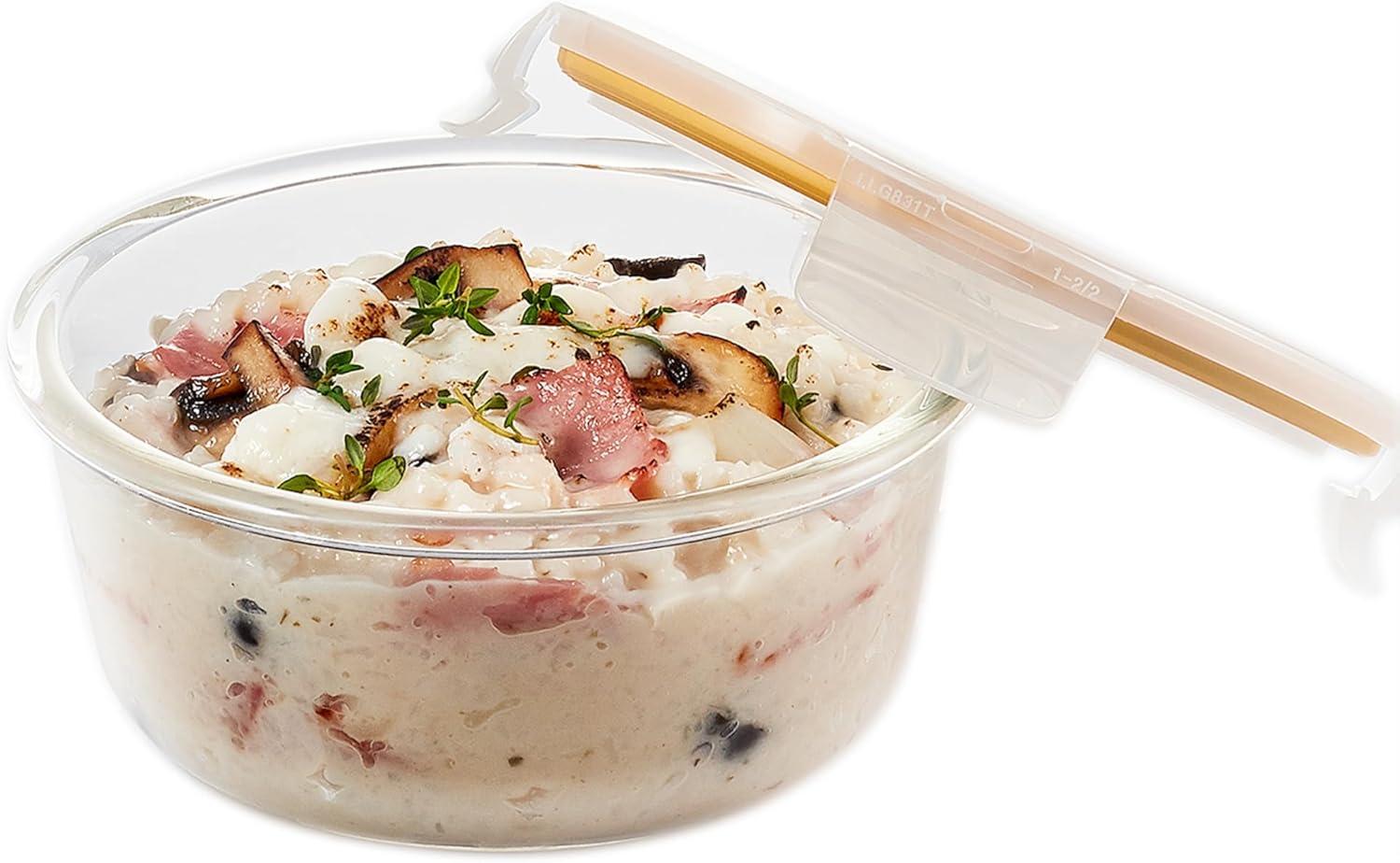 image:imageLock amp Lock Purely Better Glass Food Storage Container with Steam Vent Lid Square17 oz Color May VarySquare 22 oz
