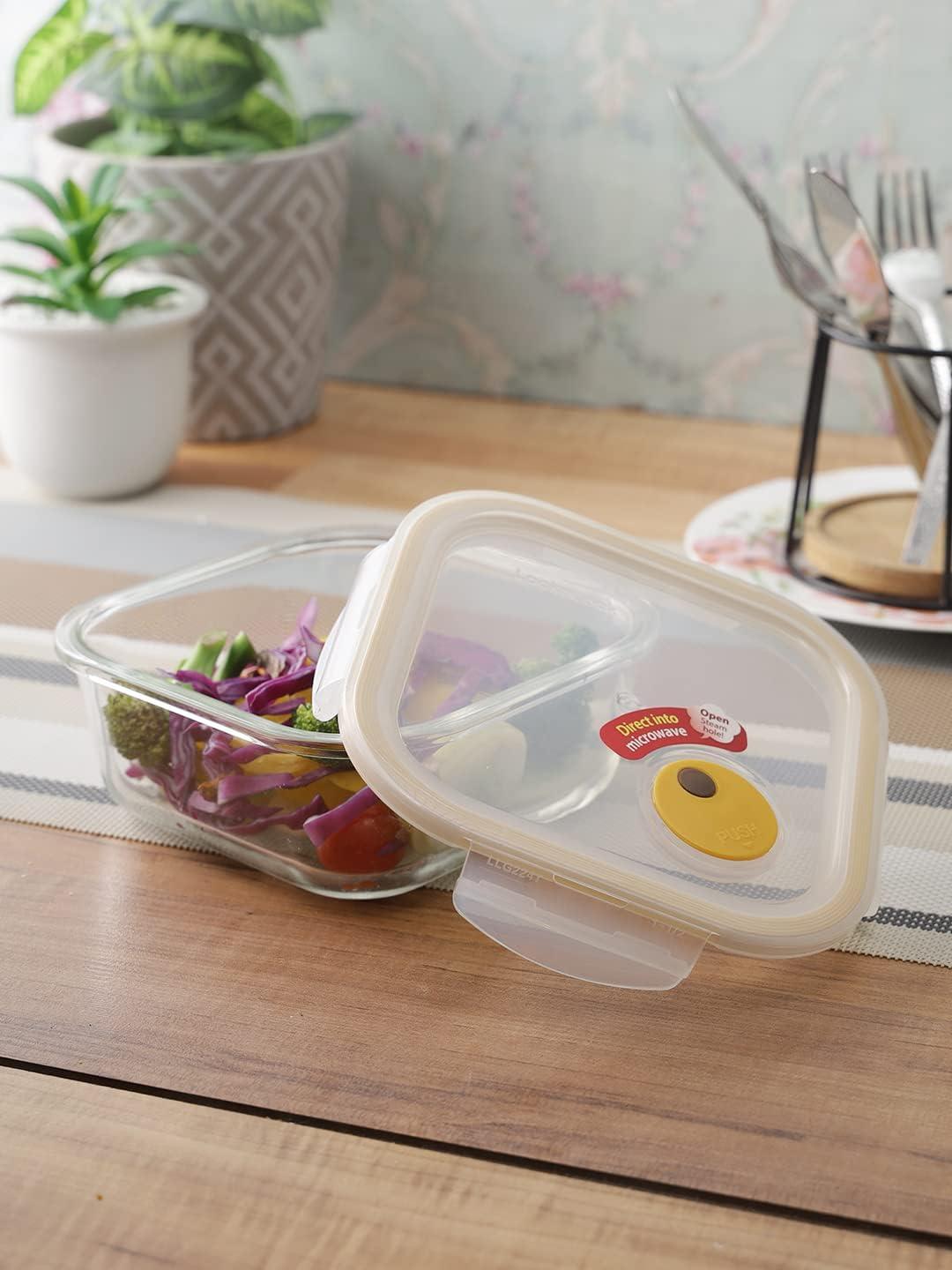 image:imageLock amp Lock Purely Better Glass Food Storage Container with Steam Vent Lid Square17 oz Color May VarySquare 25 oz