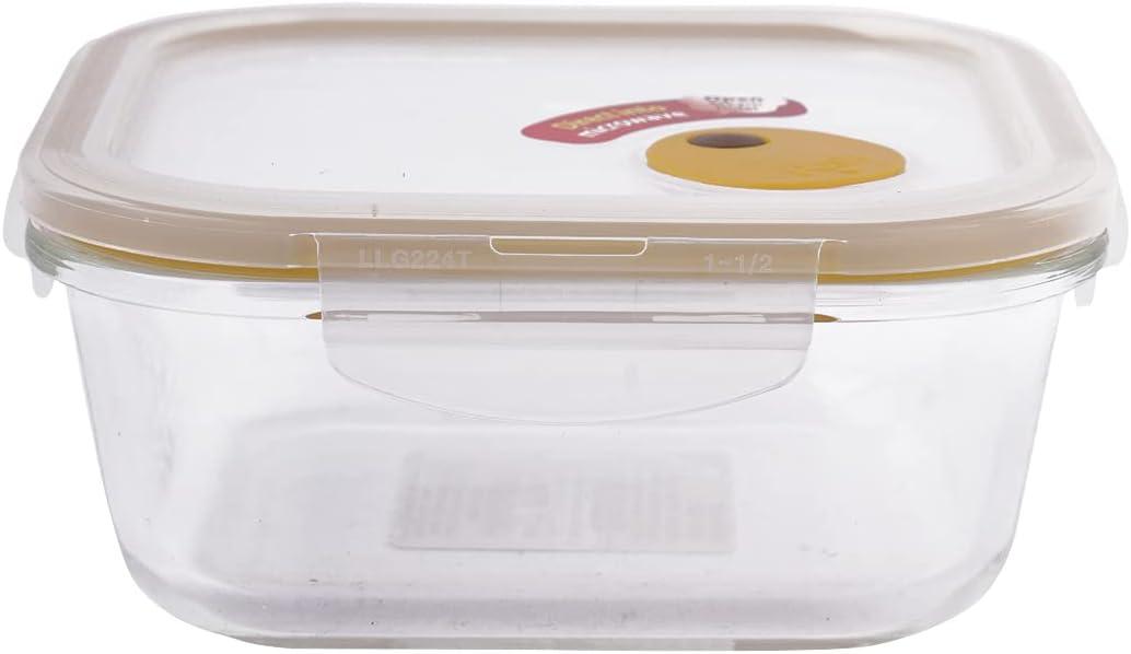 image:imageLock amp Lock Purely Better Glass Food Storage Container with Steam Vent Lid Square17 oz Color May VarySquare 25 oz