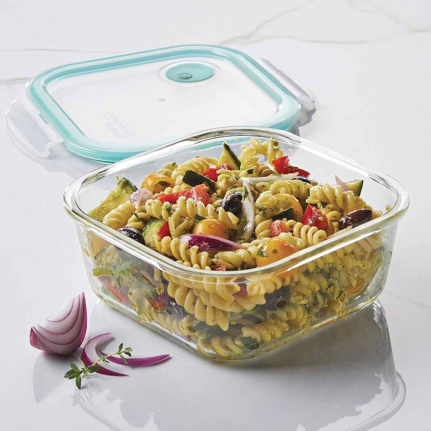image:imageLock amp Lock Purely Better Glass Food Storage Container with Steam Vent Lid Square17 oz Color May VarySquare 4736 oz