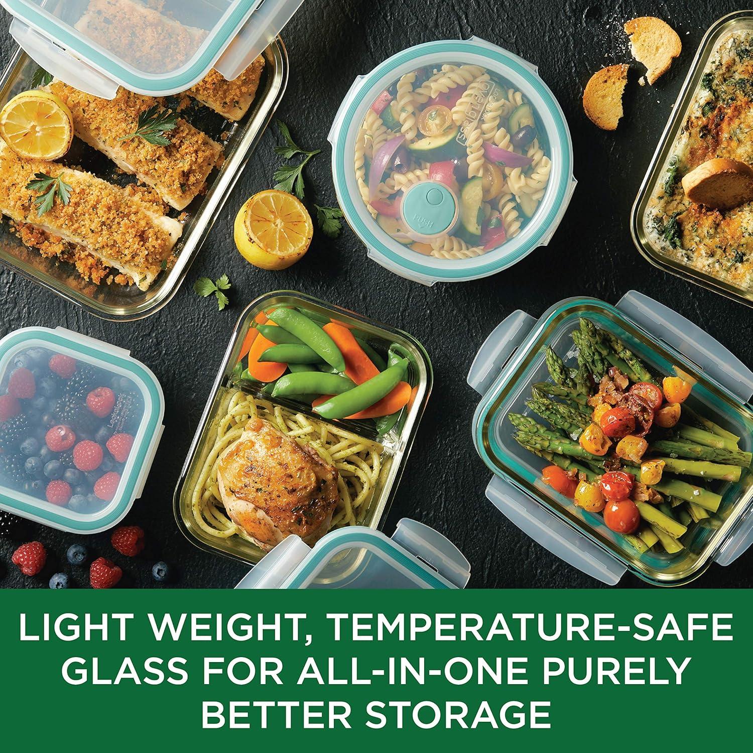 image:imageLock amp Lock Purely Better Glass Food Storage Container with Steam Vent Lid Square17 oz Color May VarySquare 4736 oz