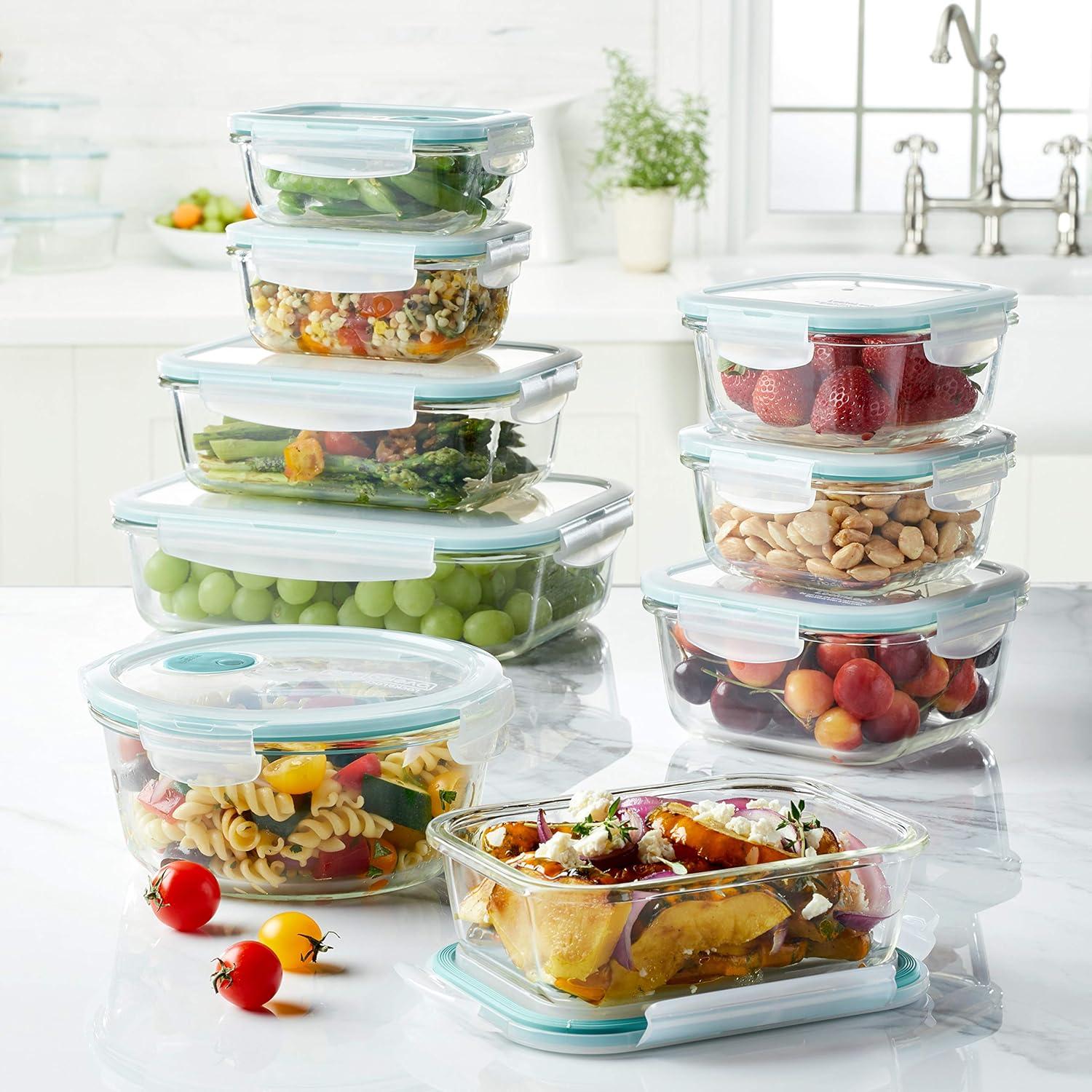 image:imageLock amp Lock Purely Better Glass Food Storage Container with Steam Vent Lid Square17 oz Color May VarySquare 676 oz