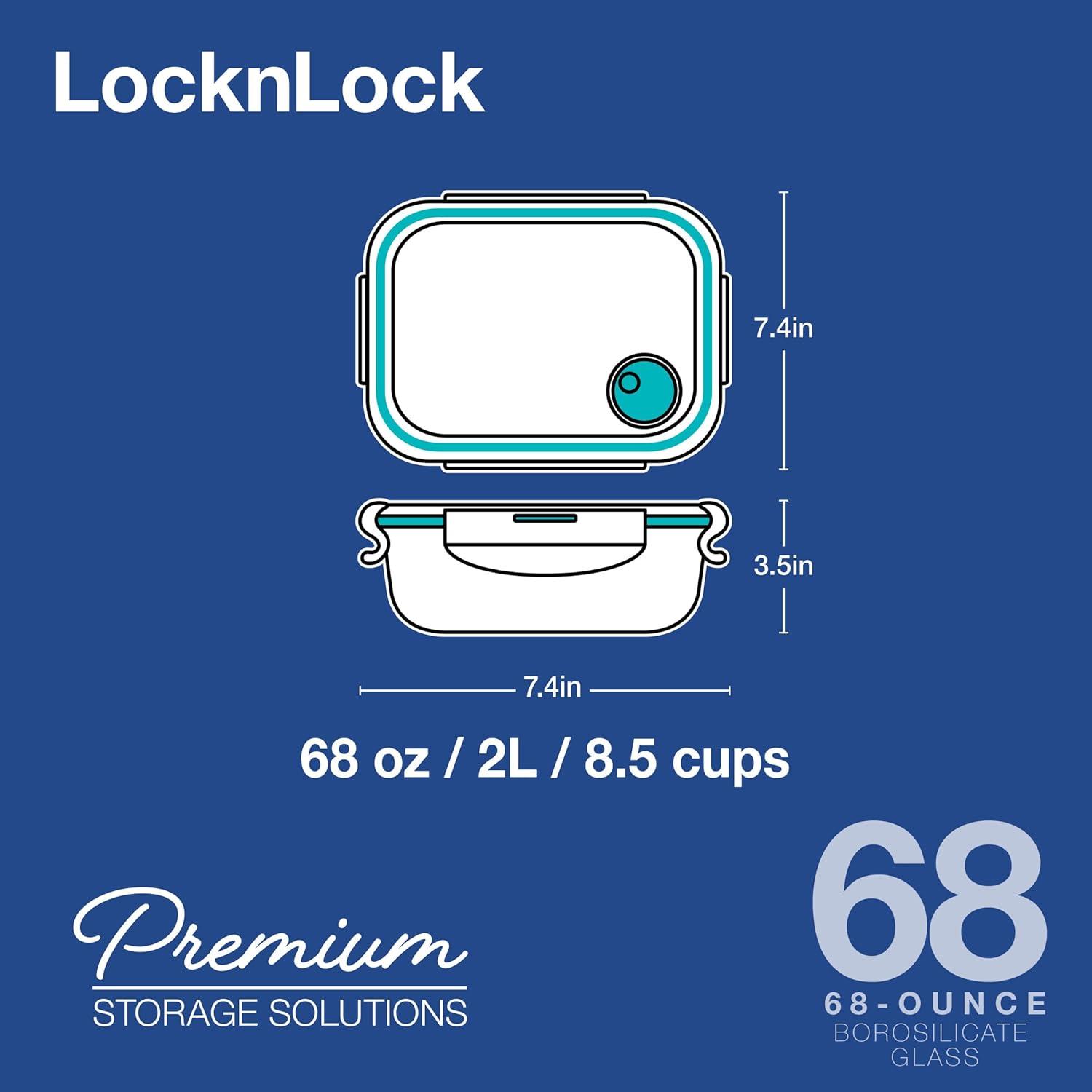 image:imageLock amp Lock Purely Better Glass Food Storage Container with Steam Vent Lid Square17 oz Color May VarySquare 676 oz