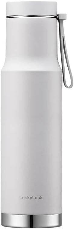 image:imageLocknLock Metro Edge Tumbler Water Bottle DoubleWall Vacuum Insulated Stainless Steel with Lid and Hand Strap for Travel Hot and Cold Drinks Leakproof Lightweight Portable 21oz Navy BlueBlue