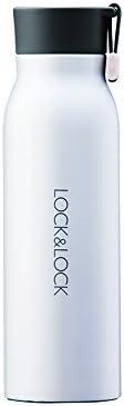 image:imageLocknLock Name Tumbler White 12oz BPAFree Double Wall Stainless Steel Vacuum Insulated Tumbler with LeakProof Lid and Handle Thermal Travel Water BottleWhite