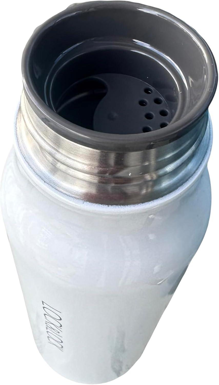 image:imageLocknLock Name Tumbler White 12oz BPAFree Double Wall Stainless Steel Vacuum Insulated Tumbler with LeakProof Lid and Handle Thermal Travel Water BottleWhite