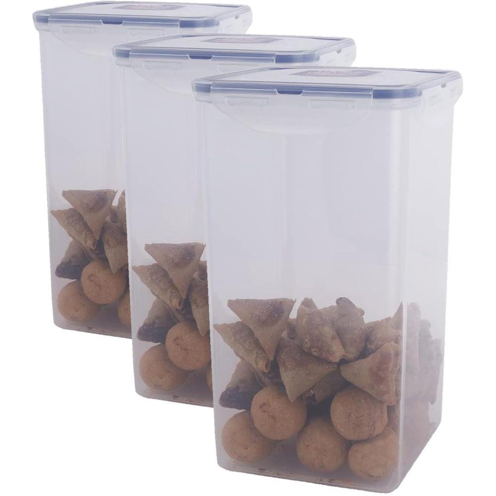 image:imageLOCK amp LOCK Easy Essentials Food lidsPantry StorageAirtight containers BPA Free Square169 Cupfor Chips Clear169 Cup Pack of 3