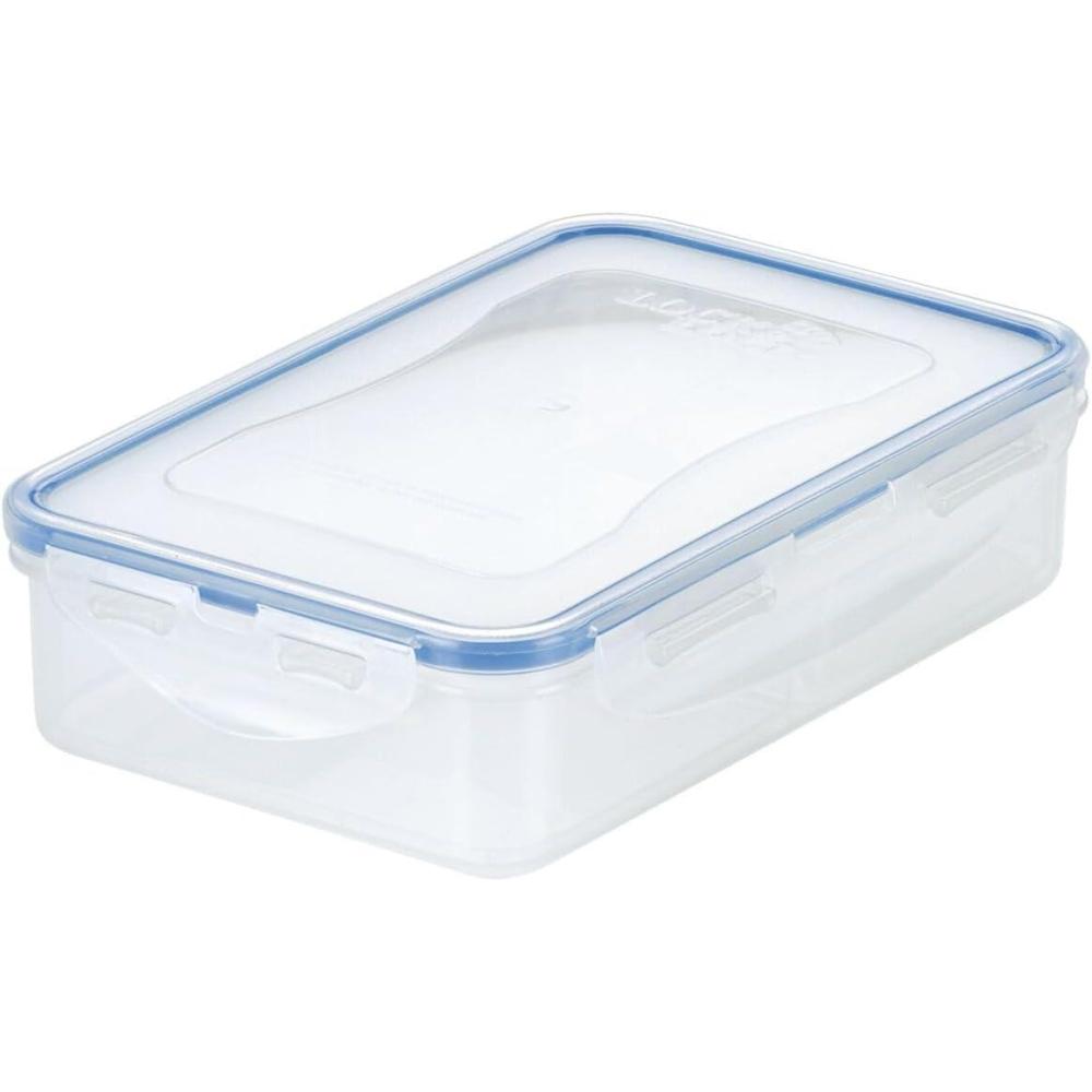 image:imageLOCK amp LOCK Easy Essentials On The Go Meal Prep Lunch Box Airtight Containers with Lid BPA Free Rectangle 3 Section 27 oz Clear1 Count Pack of 1