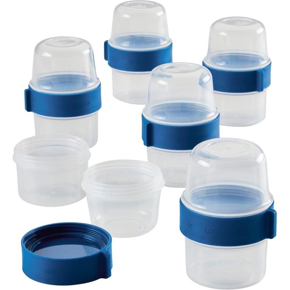 image:imageLOCK amp LOCK LocknLock Easy Essentials Twist Two Way Container Food Storage Bin BPAFreeDishwasher Safe 12Piece Set Clear12Piece Set Pack of 1