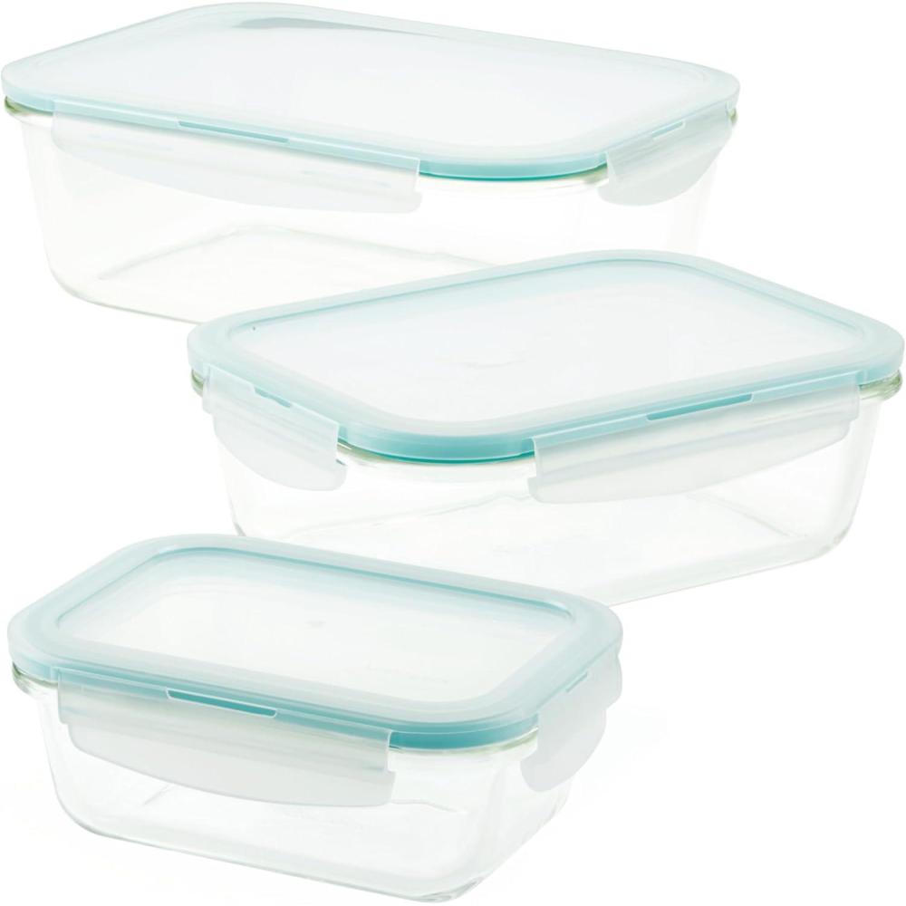 image:imageLOCK amp LOCK Purely Better Glass Food Storage Container Set 10 Piece Clear6 Piece