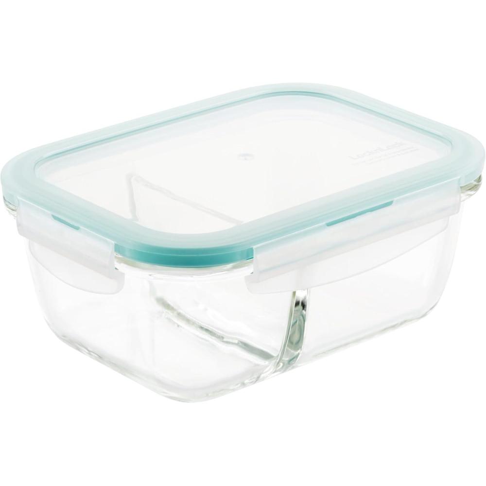 image:imageLOCK amp LOCK Purely Better Glass Food Storage Container with Lid Rectangle wdivider 25 oz Clear25 Oz