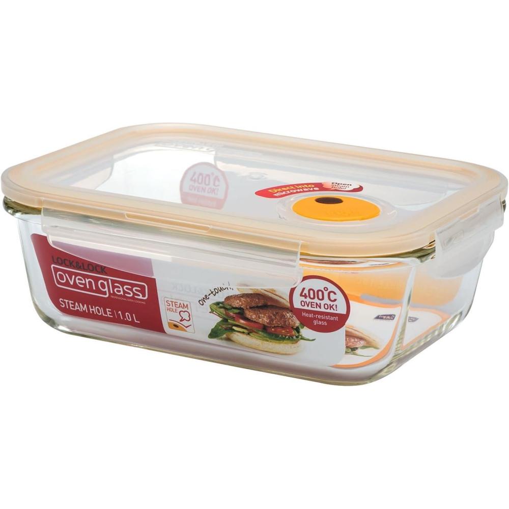 image:imageLock amp Lock Purely Better Glass Food Storage Container with Steam Vent Lid Square17 oz Color May VarySquare 3384 oz