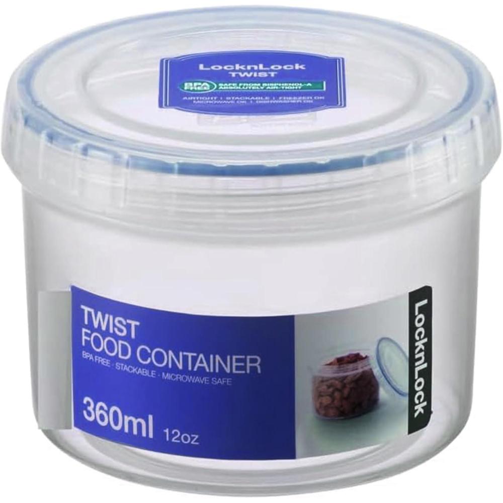 image:imageLocknLock Easy Essentials Twist Food Storage lidsAirtight containers BPA Free Short12 ozfor Coffee Clear