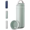 image:imageLocknLock Metro 2Way Tumbler Water Bottle DoubleWall Vacuum Insulated Stainless Steel with Lid and Hand Strap for Travel Hot and Cold Drinks Leakproof Portable 16oz MintMint