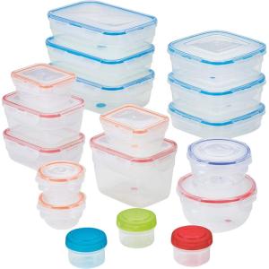 LOCK & LOCK Easy Essentials Color Mates Food Storage lids/Airtight containers, BPA Free, 18 Piece, Clear(36 Piece)