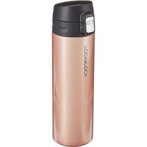 LOCK & LOCK Feather Light Stainless Steel Vacuum Insulated Thermal Travel Mug, 17 oz, Ruby Red(Golden Pink)