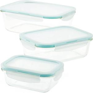 LOCK & LOCK Purely Better Glass Food Storage Container Set, 10 Piece, Clear(6 Piece)