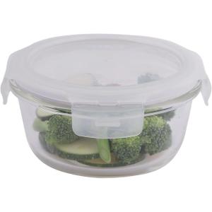 LOCK & LOCK Purely Better Glass Food Storage Container with Lid, Round-13 oz, Clear(13 Oz.)