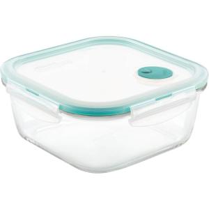 Lock & Lock Purely Better Glass Food Storage Container with Steam Vent Lid, Square-17 oz, Color May Vary(Square – 47.36 oz)