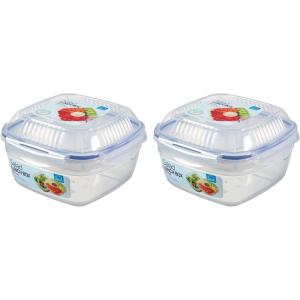 LocknLock Easy Essentials Food Storage Container Set/Food Storage Bin Set – 8 Piece, Clear(1 Count (Pack of 2))
