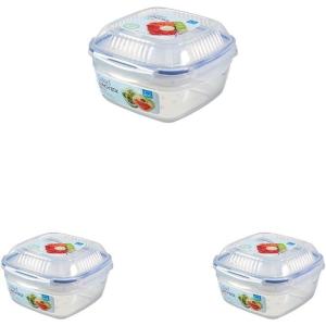 LocknLock Easy Essentials Food Storage Container Set/Food Storage Bin Set – 8 Piece, Clear(1 Count (Pack of 3))