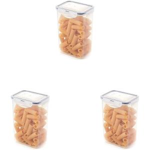 LocknLock Easy Essentials Pantry Rectangular Food Storage Container, 5.5 Cup – Clear(1 Count (Pack of 3))