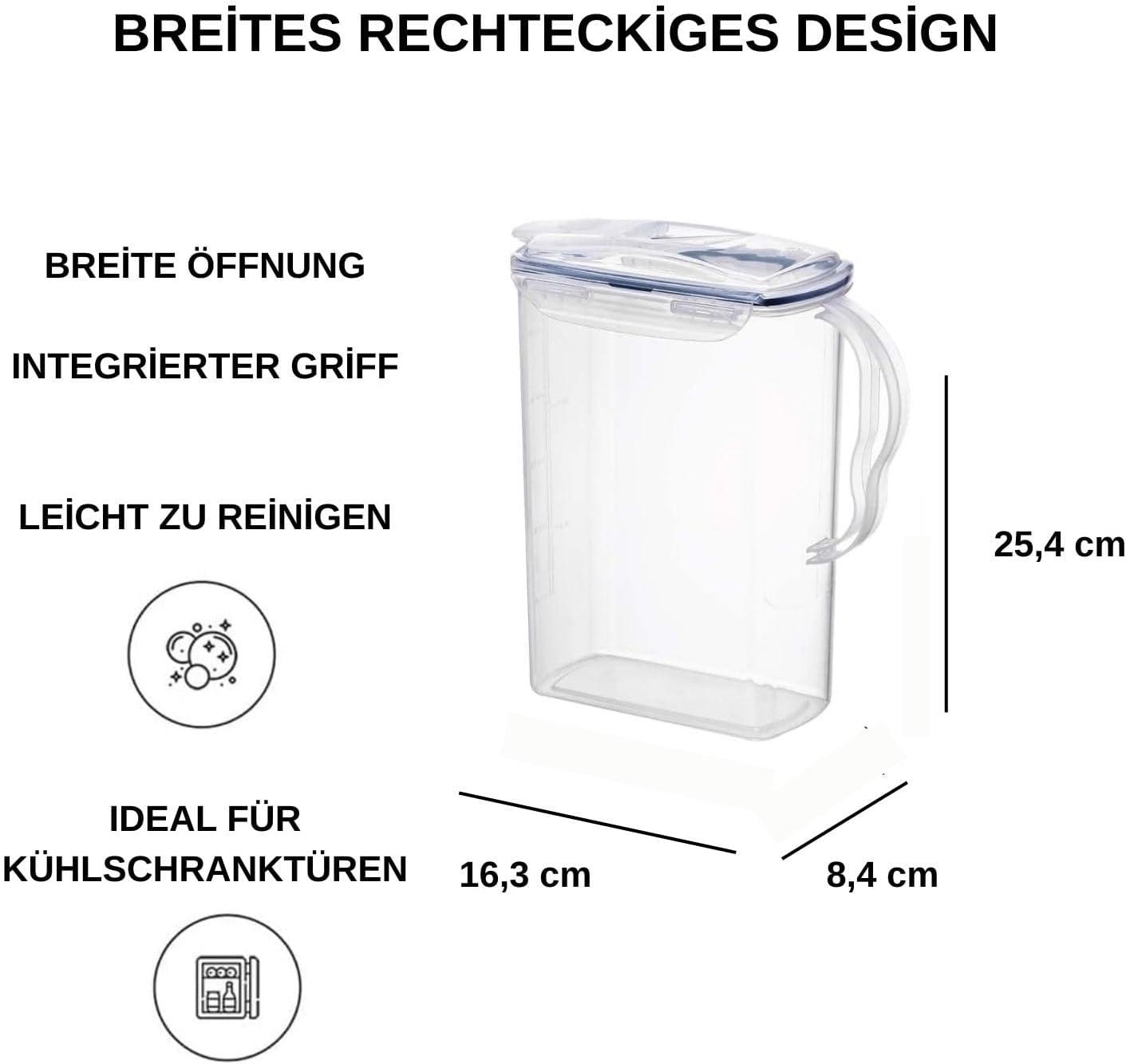 image:imageLocknLock Aqua Fridge Door Water Jug with Handle BPA Free Plastic Pitcher with Flip Top Lid Perfect for Making Teas and Juices 2 Quarts IvoryClear