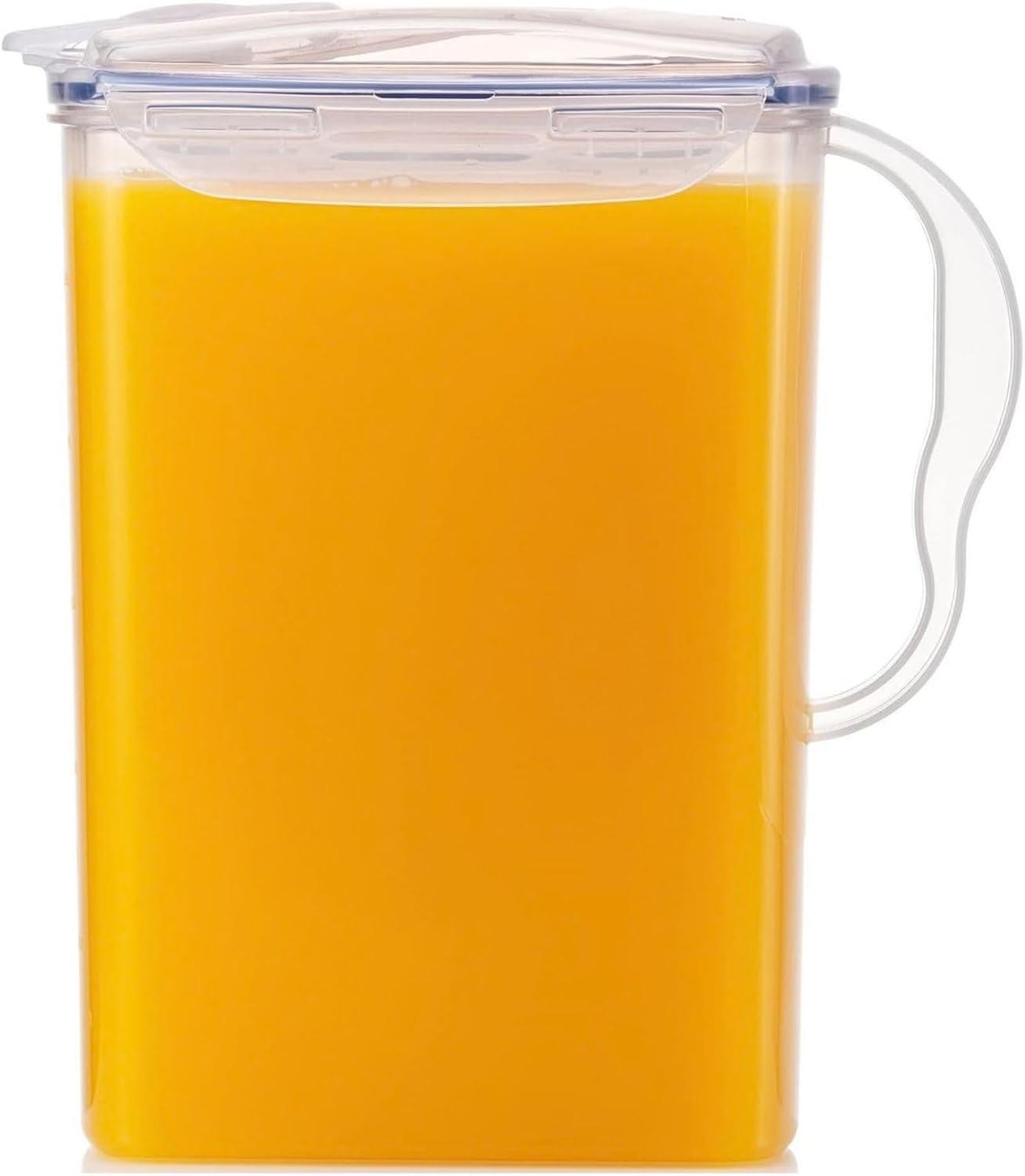 image:imageLocknLock Aqua Fridge Door Water Jug with Handle BPA Free Plastic Pitcher with Flip Top Lid Perfect for Making Teas and Juices 2 Quarts IvoryClear