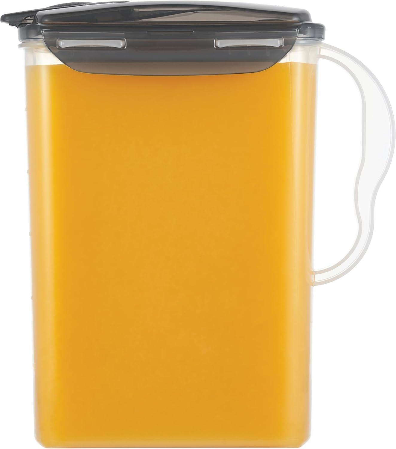 image:imageLocknLock Aqua Fridge Door Water Jug with Handle BPA Free Plastic Pitcher with Flip Top Lid Perfect for Making Teas and Juices 2 Quarts IvoryGray
