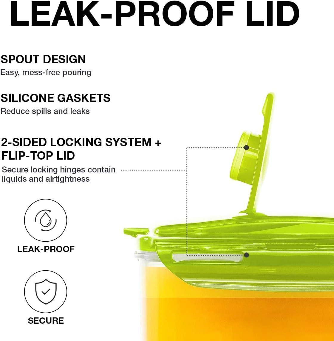 image:imageLocknLock Aqua Fridge Door Water Jug with Handle BPA Free Plastic Pitcher with Flip Top Lid Perfect for Making Teas and Juices 2 Quarts IvoryGreen