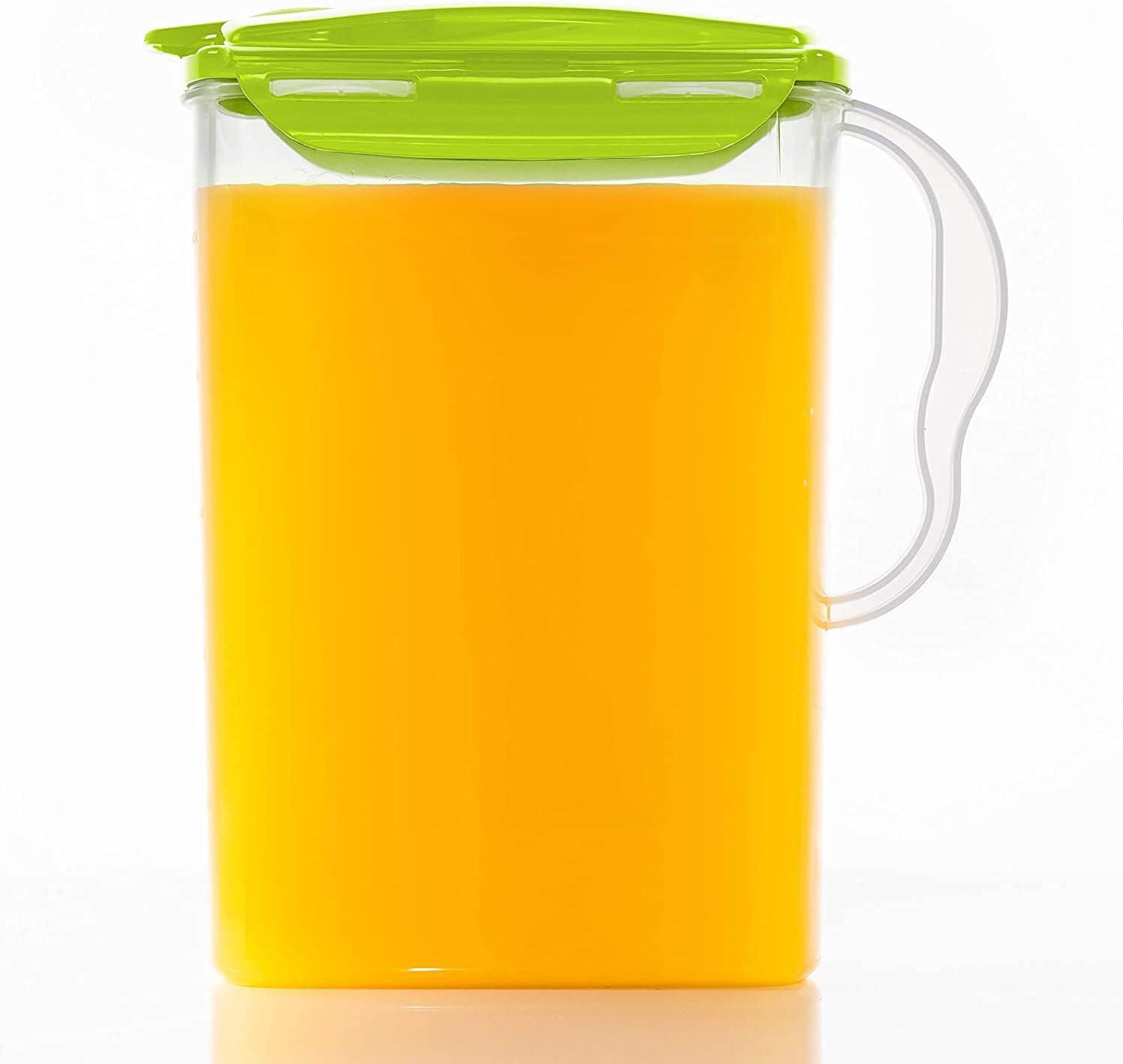 image:imageLocknLock Aqua Fridge Door Water Jug with Handle BPA Free Plastic Pitcher with Flip Top Lid Perfect for Making Teas and Juices 2 Quarts IvoryGreen