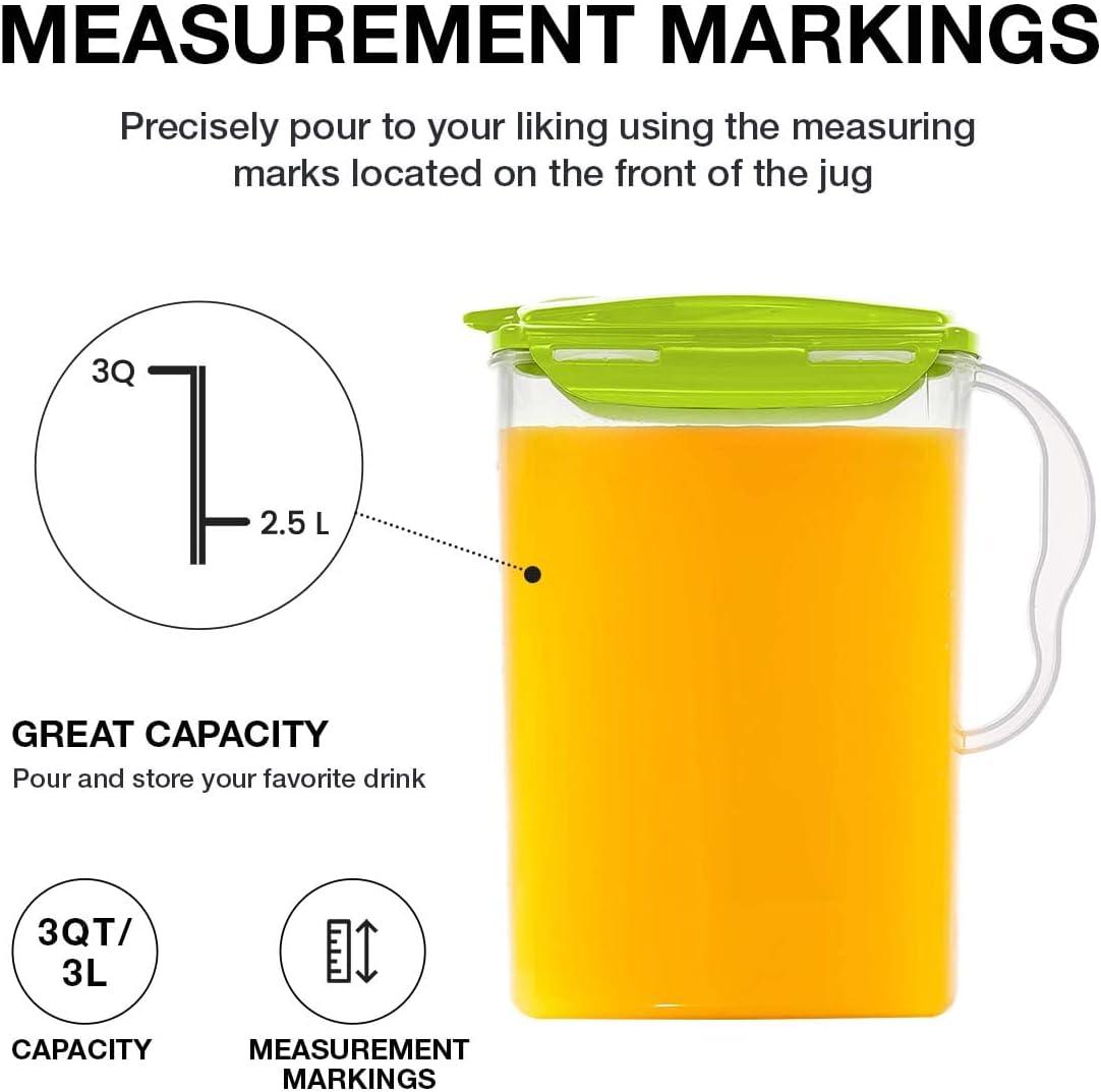 image:imageLocknLock Aqua Fridge Door Water Jug with Handle BPA Free Plastic Pitcher with Flip Top Lid Perfect for Making Teas and Juices 2 Quarts IvoryGreen