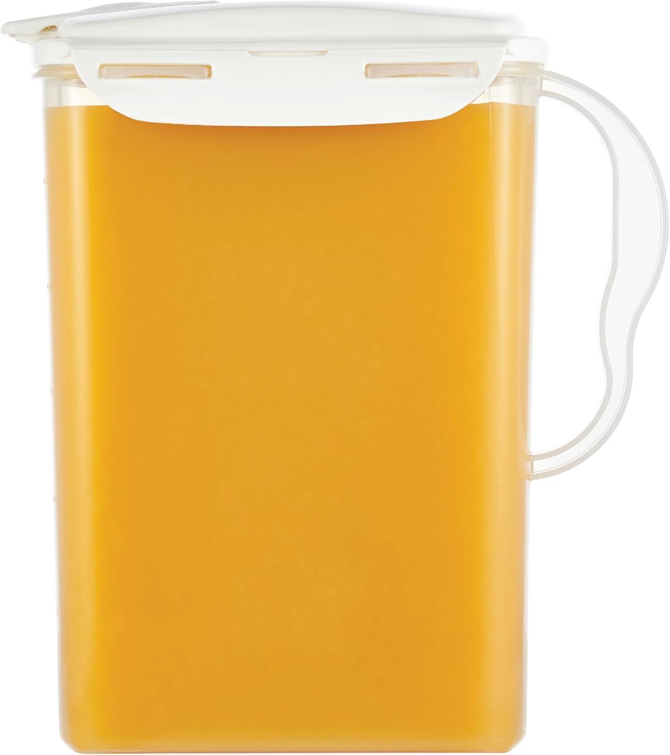 image:imageLocknLock Aqua Fridge Door Water Jug with Handle BPA Free Plastic Pitcher with Flip Top Lid Perfect for Making Teas and Juices 2 Quarts IvoryIvory