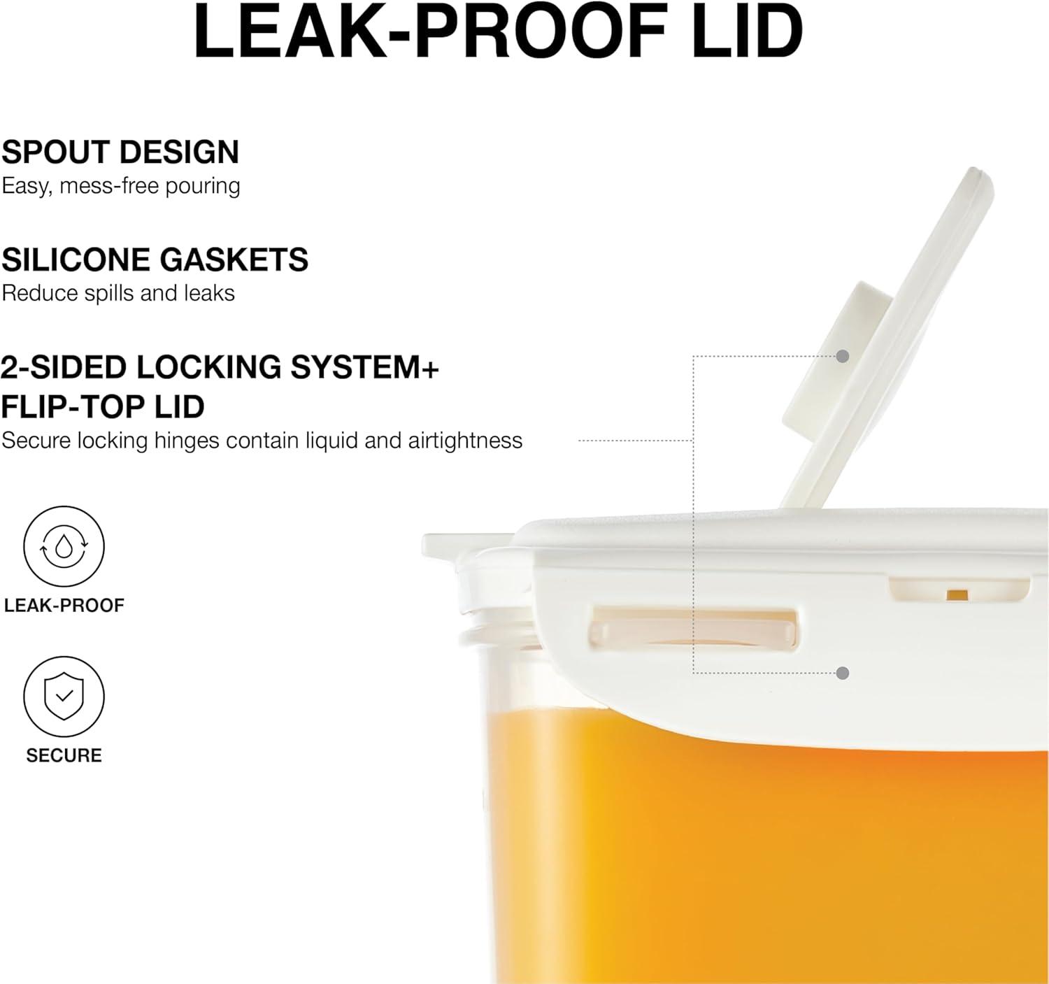 image:imageLocknLock Aqua Fridge Door Water Jug with Handle BPA Free Plastic Pitcher with Flip Top Lid Perfect for Making Teas and Juices 2 Quarts IvoryIvory