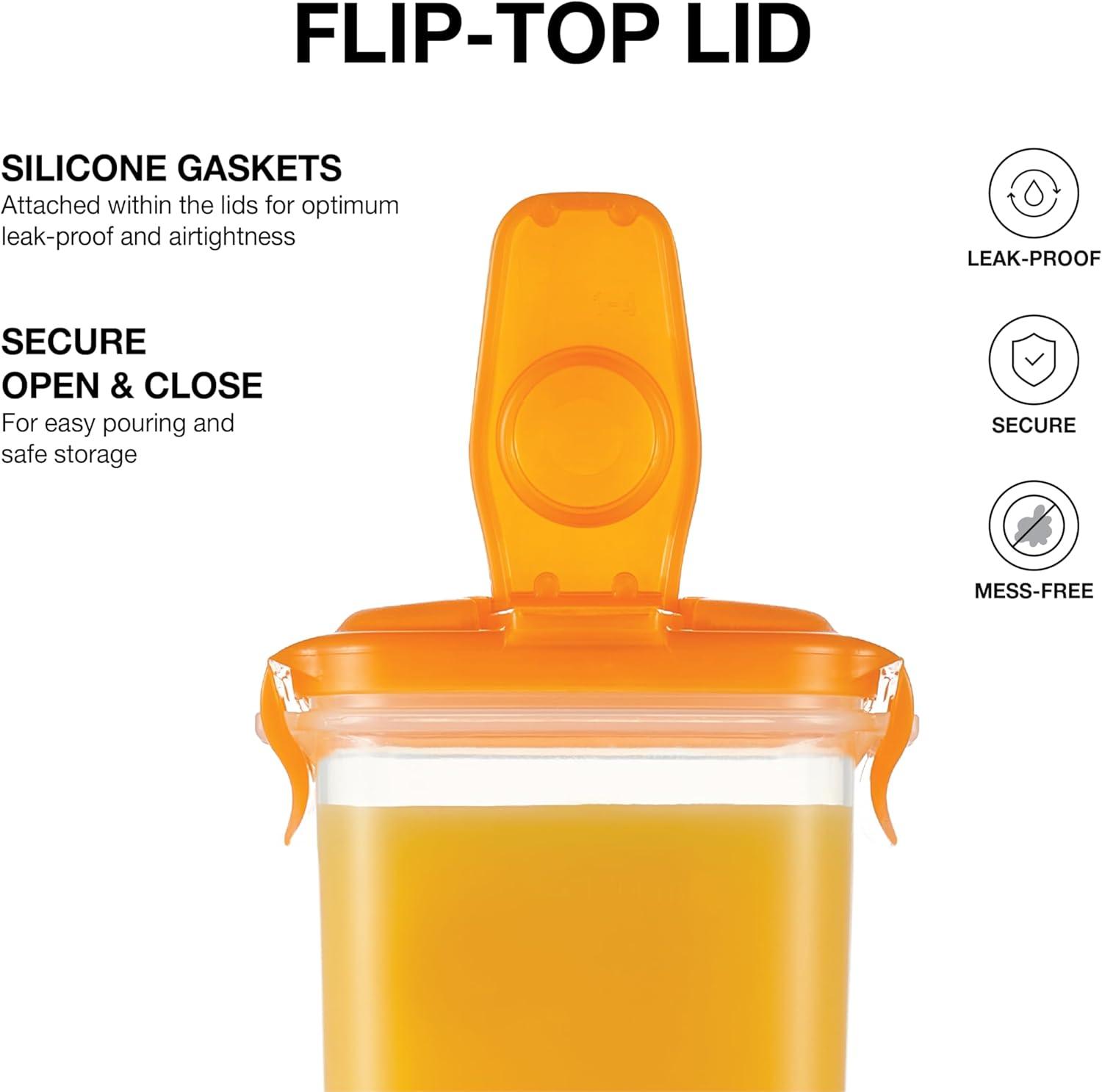 image:imageLocknLock Aqua Fridge Door Water Jug with Handle BPA Free Plastic Pitcher with Flip Top Lid Perfect for Making Teas and Juices 2 Quarts IvoryOrange