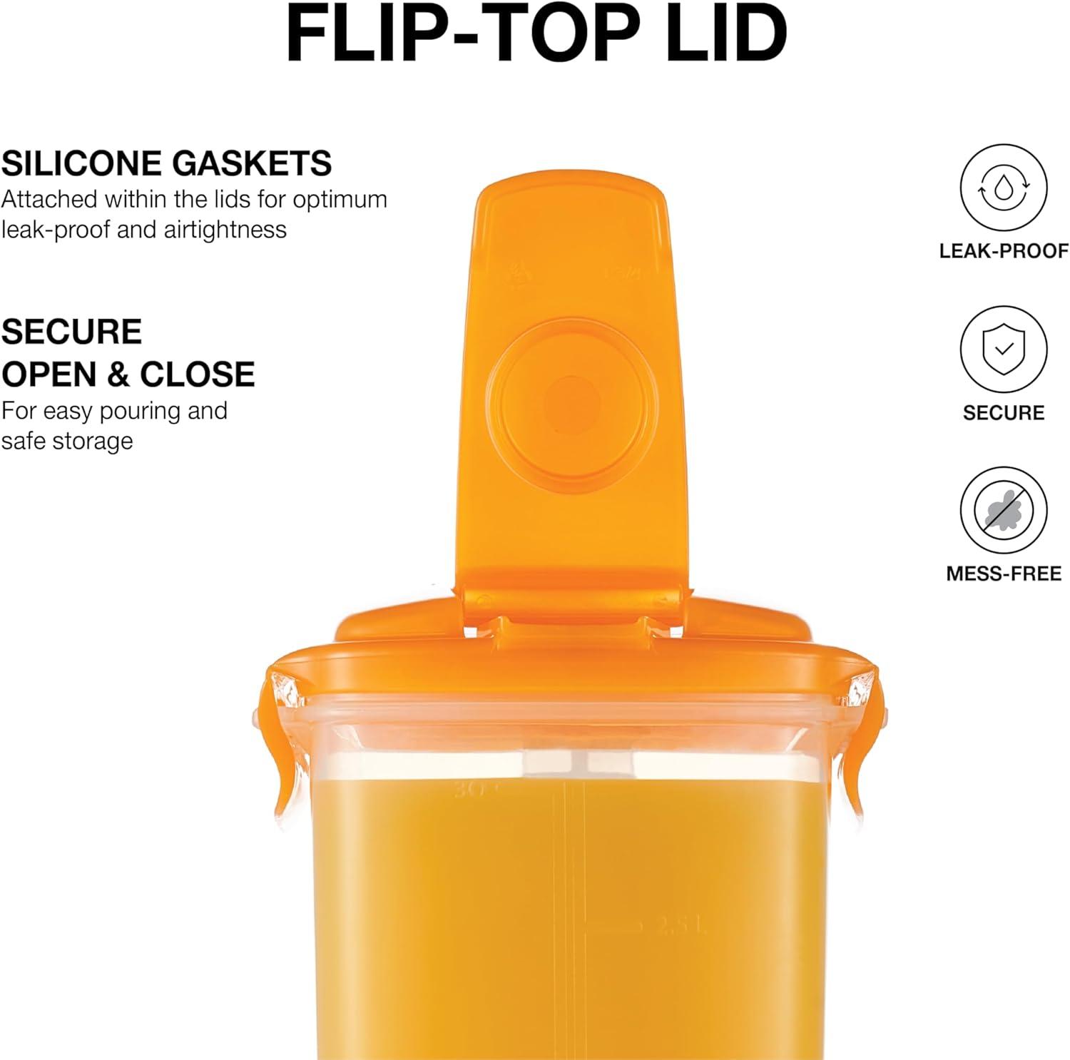 image:imageLocknLock Aqua Fridge Door Water Jug with Handle BPA Free Plastic Pitcher with Flip Top Lid Perfect for Making Teas and Juices 2 Quarts IvoryOrange