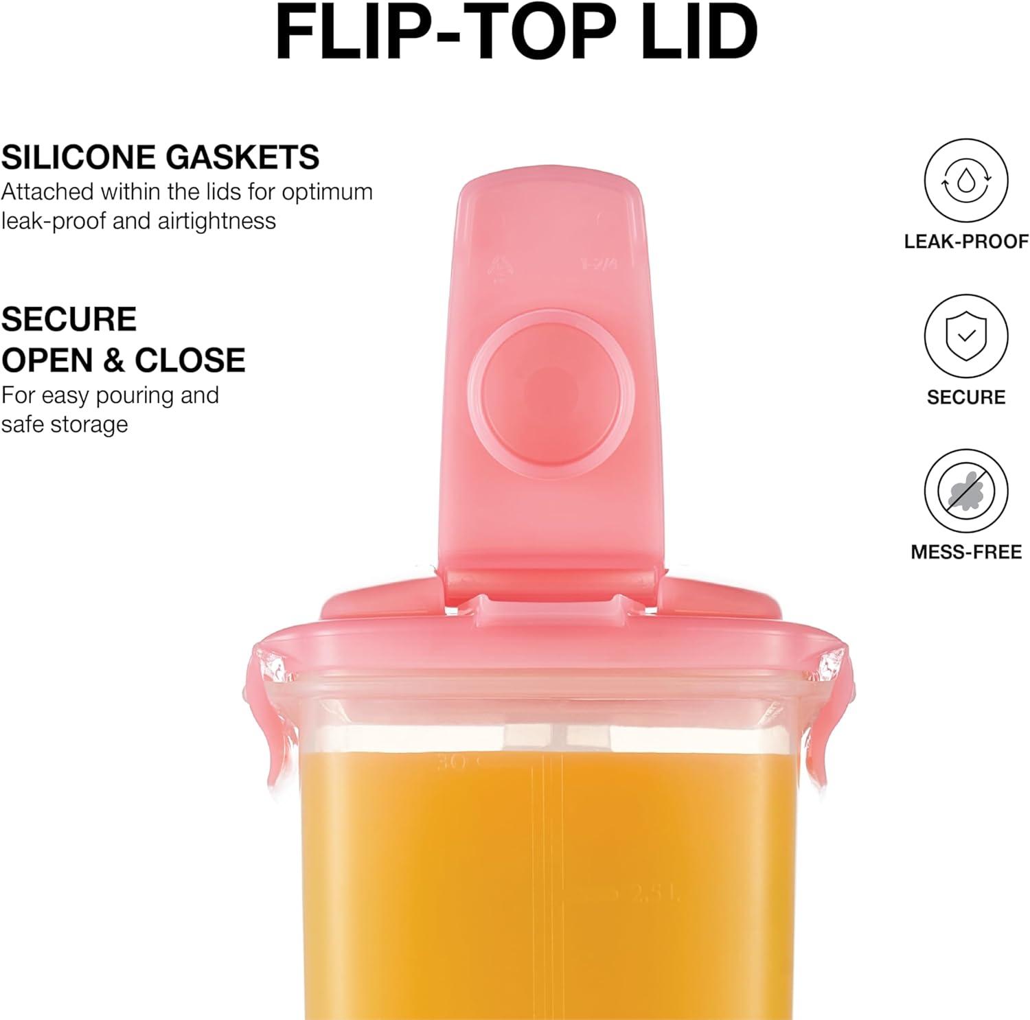 image:imageLocknLock Aqua Fridge Door Water Jug with Handle BPA Free Plastic Pitcher with Flip Top Lid Perfect for Making Teas and Juices 2 Quarts IvoryPink