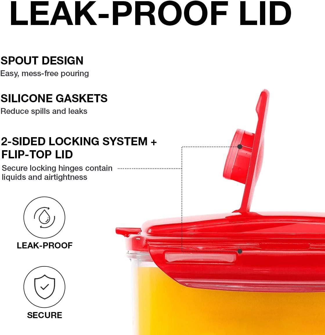 image:imageLocknLock Aqua Fridge Door Water Jug with Handle BPA Free Plastic Pitcher with Flip Top Lid Perfect for Making Teas and Juices 2 Quarts IvoryRed