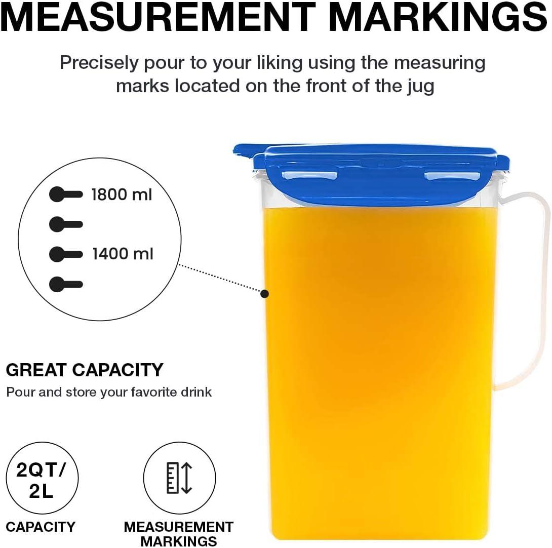image:imageLocknLock Aqua Fridge Door Water Jug with Handle BPA Free Plastic Pitcher with Flip Top Lid Perfect for Making Teas and Juices 2 Quarts IvoryTransparent