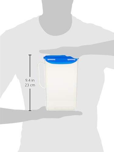 image:imageLocknLock Aqua Fridge Door Water Jug with Handle BPA Free Plastic Pitcher with Flip Top Lid Perfect for Making Teas and Juices 2 Quarts IvoryTransparent