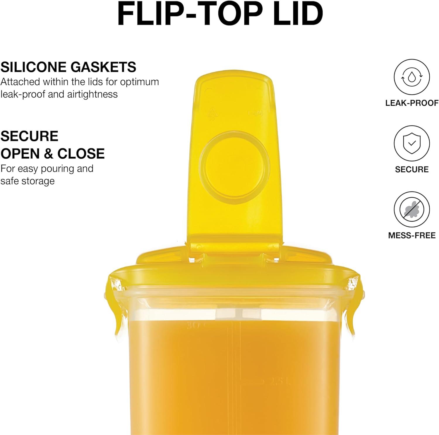 image:imageLocknLock Aqua Fridge Door Water Jug with Handle BPA Free Plastic Pitcher with Flip Top Lid Perfect for Making Teas and Juices 2 Quarts IvoryYellow