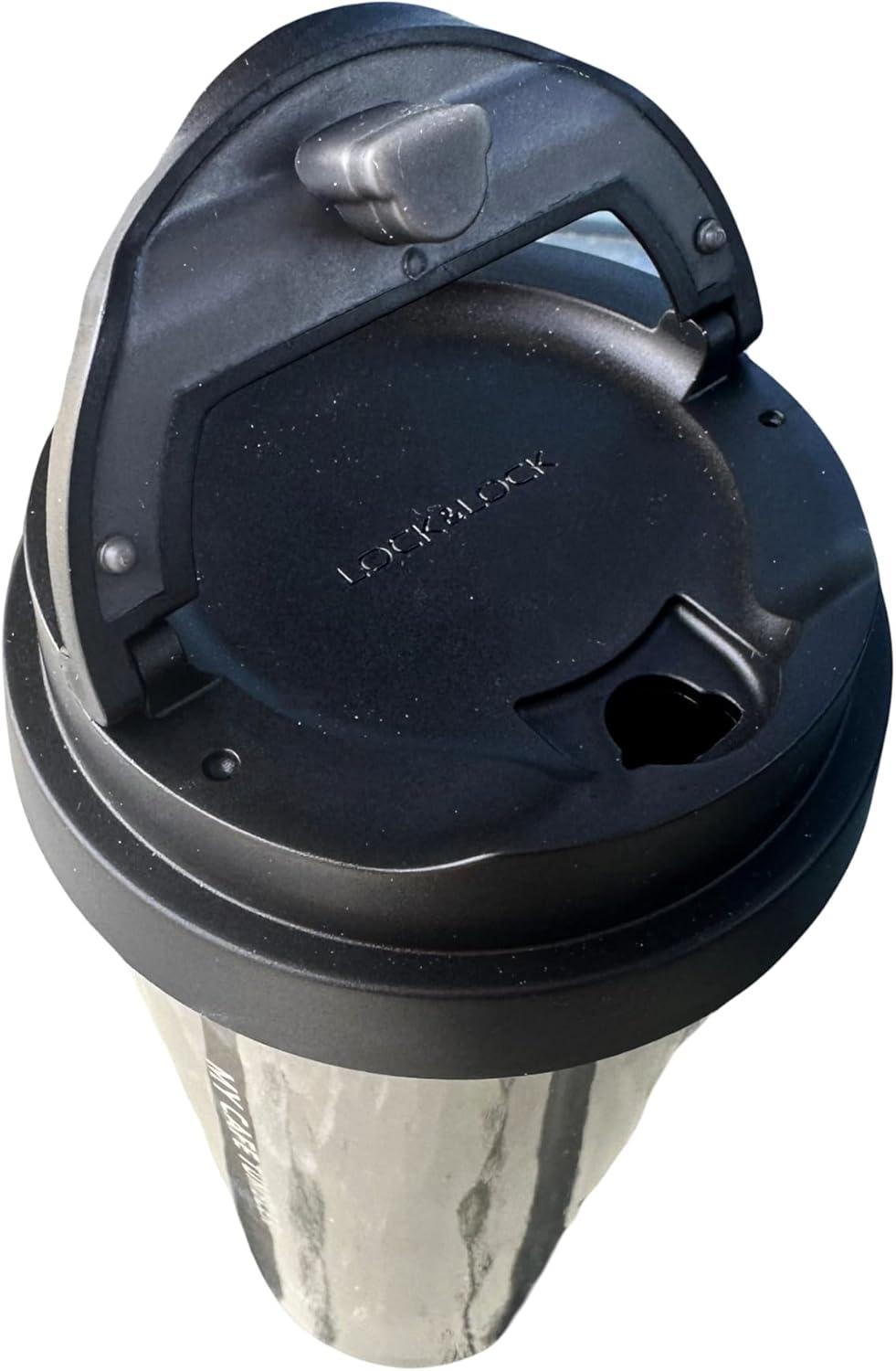 image:imageLocknLock Clip Tumbler Sliver 18oz Coffee Tumbler with Leak Proof Lid BPAFree Double Wall Stainless Steel Vacuum Insulated Travel Mug Cup for Hot amp Cold Beverage