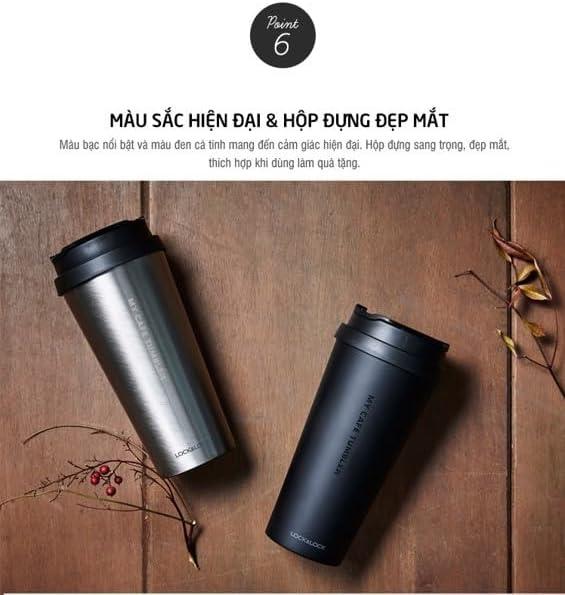 image:imageLocknLock Clip Tumbler Sliver 18oz Coffee Tumbler with Leak Proof Lid BPAFree Double Wall Stainless Steel Vacuum Insulated Travel Mug Cup for Hot amp Cold Beverage