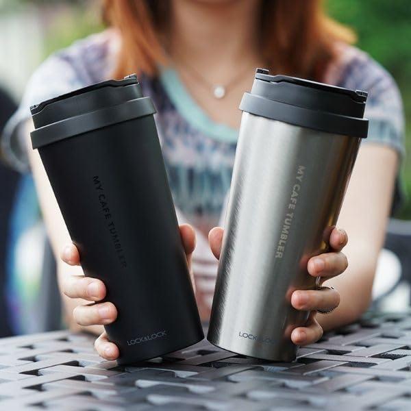 image:imageLocknLock Clip Tumbler Sliver 18oz Coffee Tumbler with Leak Proof Lid BPAFree Double Wall Stainless Steel Vacuum Insulated Travel Mug Cup for Hot amp Cold Beverage