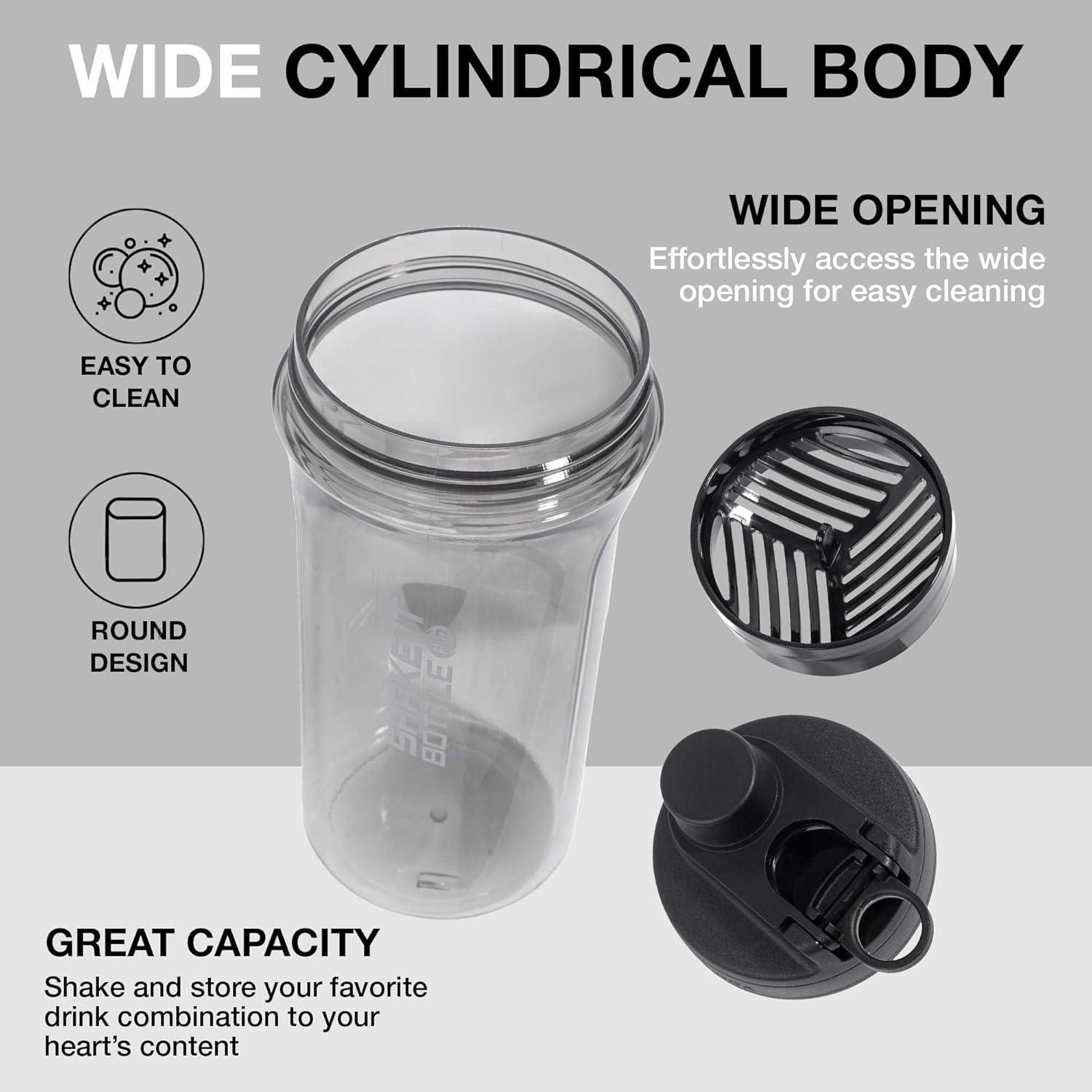 image:imageLocknLock HAP943LGRY Shake It Bottle Pro Protein Shaker Cup for Shakes Mixes Pre Workout Gym Fitness Sports Travel BPAFree Plastic Leakproof Portable with Lid and Handle 22 oz Off WhiteBlack