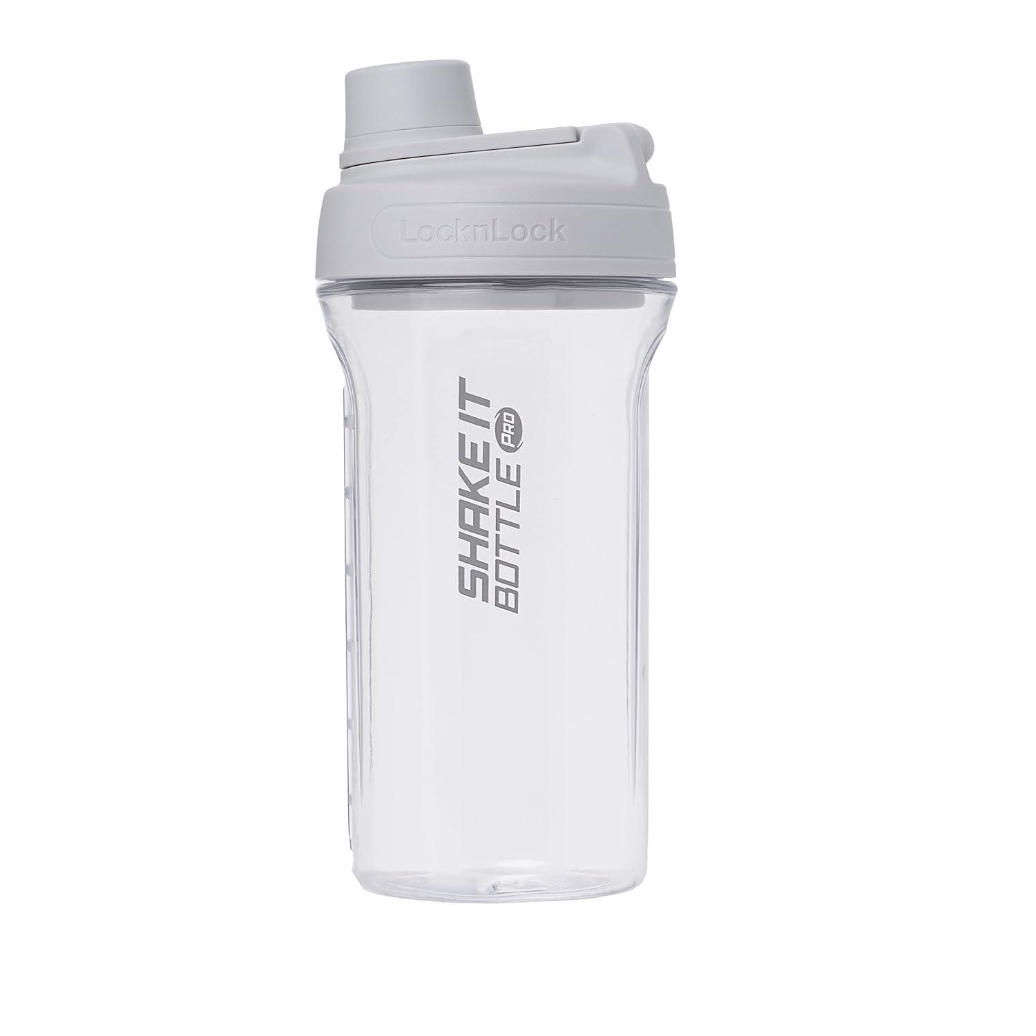 image:imageLocknLock HAP943LGRY Shake It Bottle Pro Protein Shaker Cup for Shakes Mixes Pre Workout Gym Fitness Sports Travel BPAFree Plastic Leakproof Portable with Lid and Handle 22 oz Off WhiteOff White