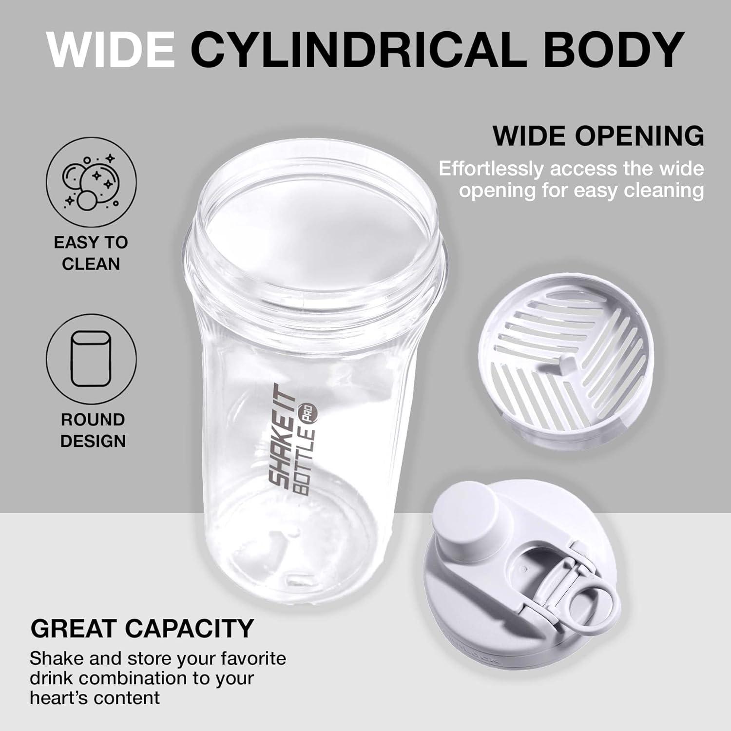 image:imageLocknLock HAP943LGRY Shake It Bottle Pro Protein Shaker Cup for Shakes Mixes Pre Workout Gym Fitness Sports Travel BPAFree Plastic Leakproof Portable with Lid and Handle 22 oz Off WhiteOff White