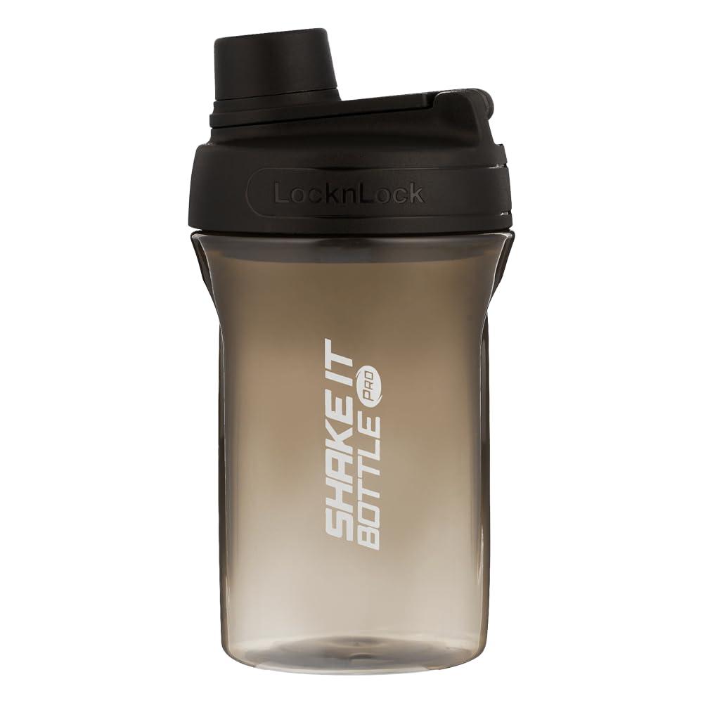image:imageLocknLock HAP943LGRY Shake It Bottle Pro Protein Shaker Cup for Shakes Mixes Pre Workout Gym Fitness Sports Travel BPAFree Plastic Leakproof Portable with Lid and Handle 22 oz Off WhiteBlack