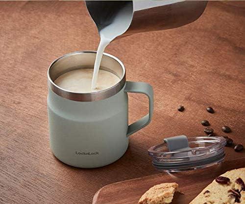 image:imageLocknLock Metro Mug Premium 188 Stainless Steel Metal Double Wall Insulated Portable Coffee Cup with Lid and Handle for Hot and Cold Drinks Mint 16 ozMint