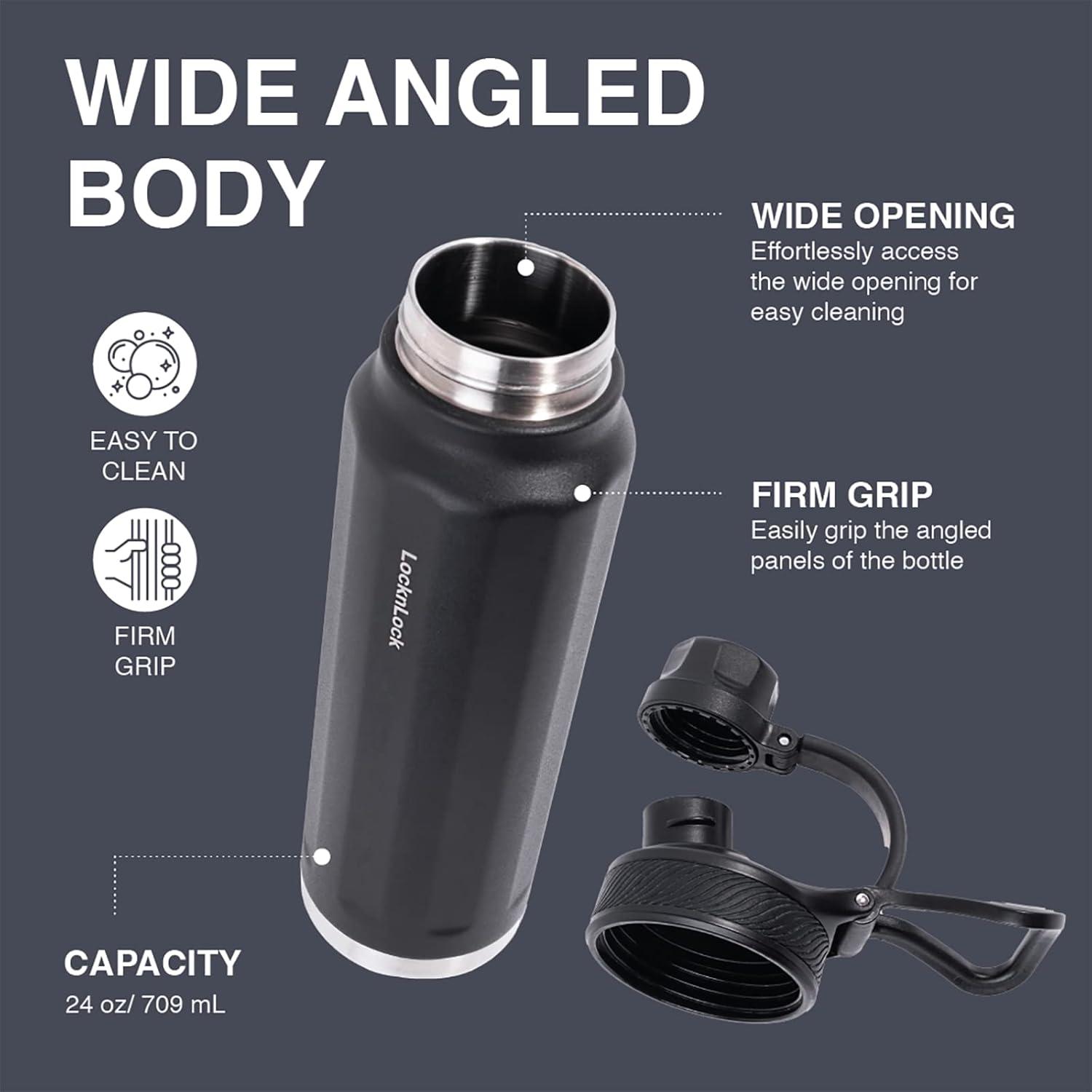image:imageLocknLock Trek Bottle Stainless Steel Double Wall Insulated 32 oz BlackBlack
